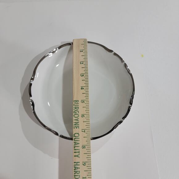 5 Harmony House Japan Starlight Silver Rimmed White Coupe Soup Bowls - Picture 3 of 8